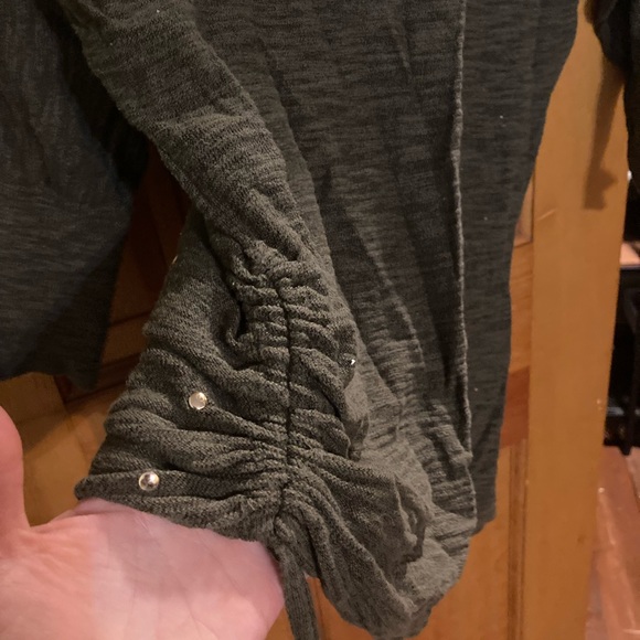 Express Olive Green Shirt with Gold dots size small - Picture 3 of 6